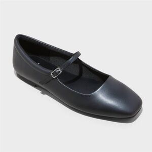 Women's Elsa Mary Jane Ballet Flats Memory Foam Insole - Wild Fable Black 10